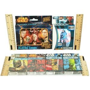 6 Lot - Vintage Disney Star Wars Deck Playing Cards - Mixed Characters & Sagas